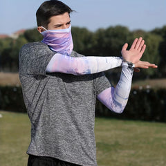 Men's Ice Silk Arm Sleeves Sun Protection Sports Fishing Neck Gaiters