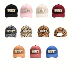 WIFEY Corduroy Baseball Cap Womens Dad Hat Adjustable Sports