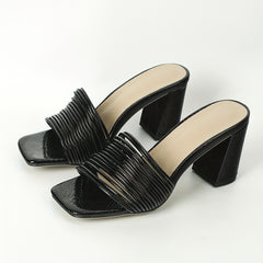 Women's Block Heeled Sandals Square Toe Pumps