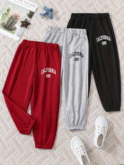 3pcs CALIFORNIA Boys Active Sweatpants Quick Drying Jogger Sports Pants