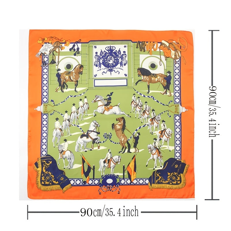 Women's Square Silk Scarf Bandana Print Neck Shawl Scarves