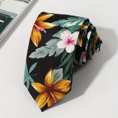 Men's Floral Print Pattern Party Style Tie