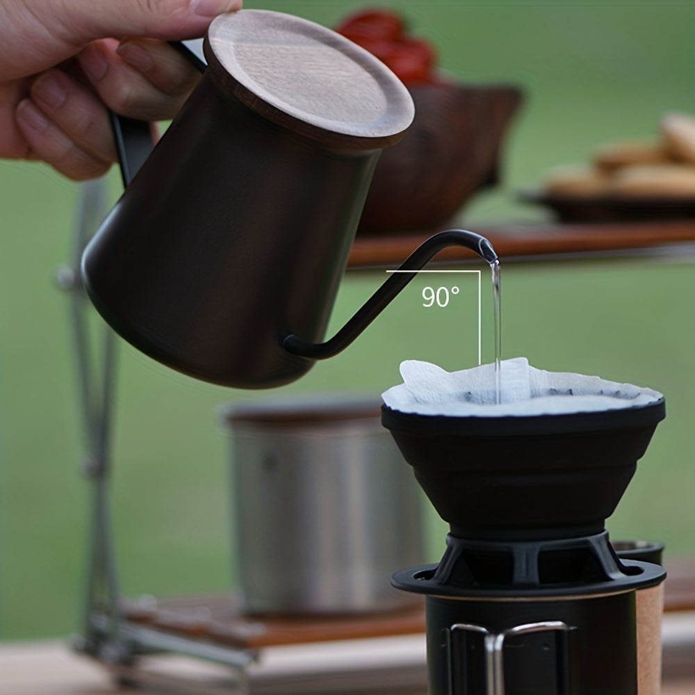 304 Stainless Steel Coffee Pot with Thermometer 400ML