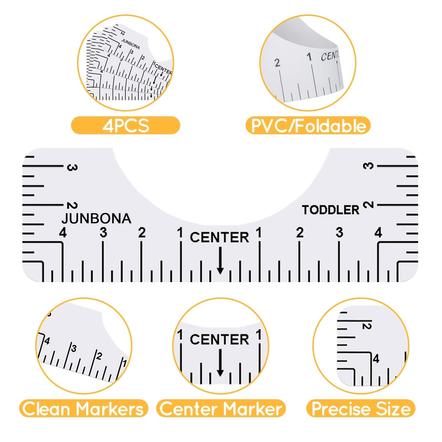 4pcs T Shirt Ruler Guide Vinyl Sublimation Heat
