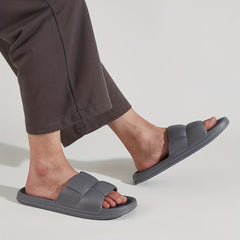 Men's Open Toe Slippers Anti skid Slip On Slides For Indoor Outdoor Shower