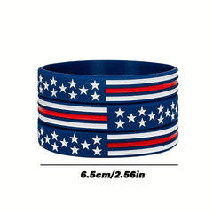 30pcs Independence Silicone Wristbands Patriotic Youth Party Favors