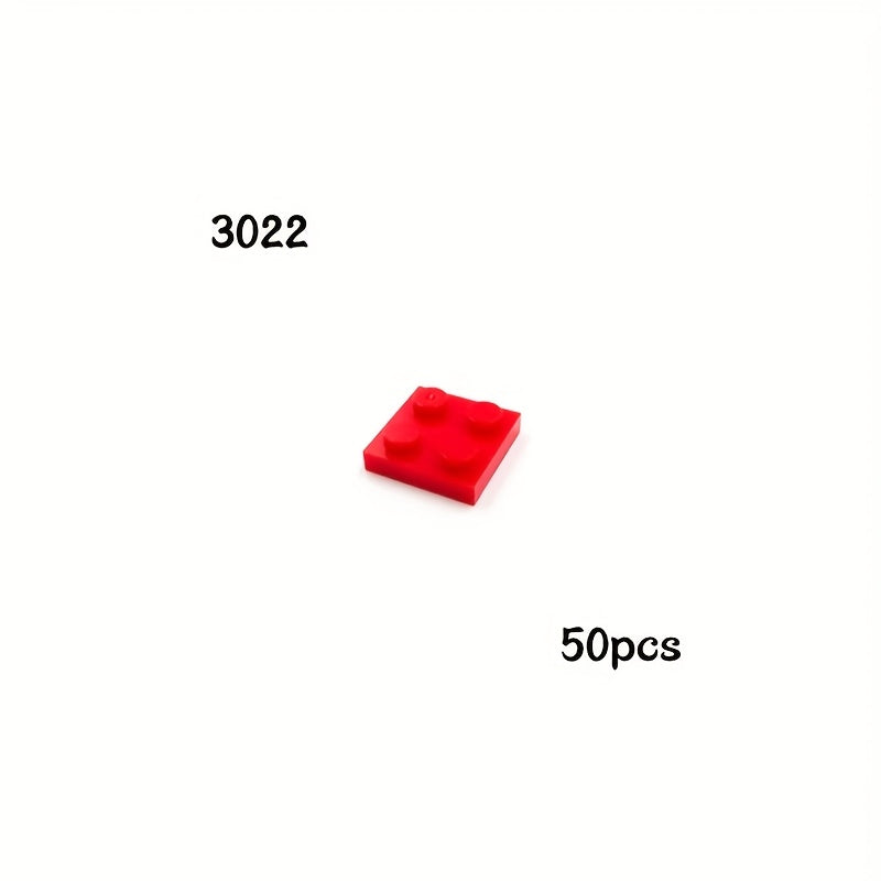 50pcs MOC Building Blocks Thin Plate 2x2 Dots DIY Toy for Kids