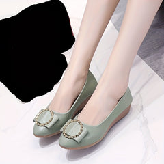 Women's Circle Bow Flat Shoes Comfy Pointed Toe Slip On Soft Sole Shoes