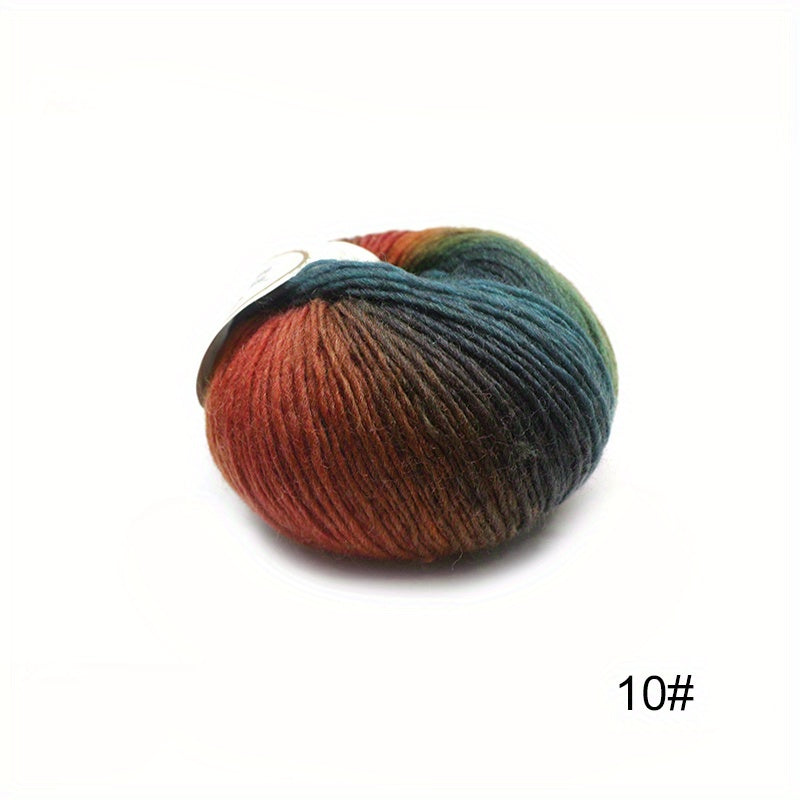 4pcs Dyed Rainbow Yarn 100 Pure Wool For Crochet Knitting 4x50g