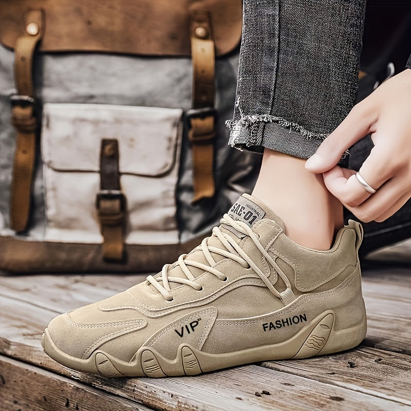 Men's Solid Lace up Walking Shoes Outdoor Sneakers