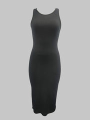 Comfy Crew Neck Sleeveless Lounge Dress for Women