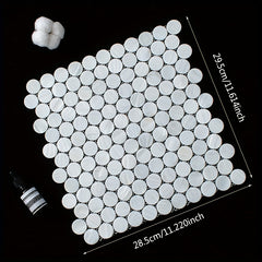 Solid Plastic Bearing Balls Pad Natural Shell Mosaic Round Table Pad