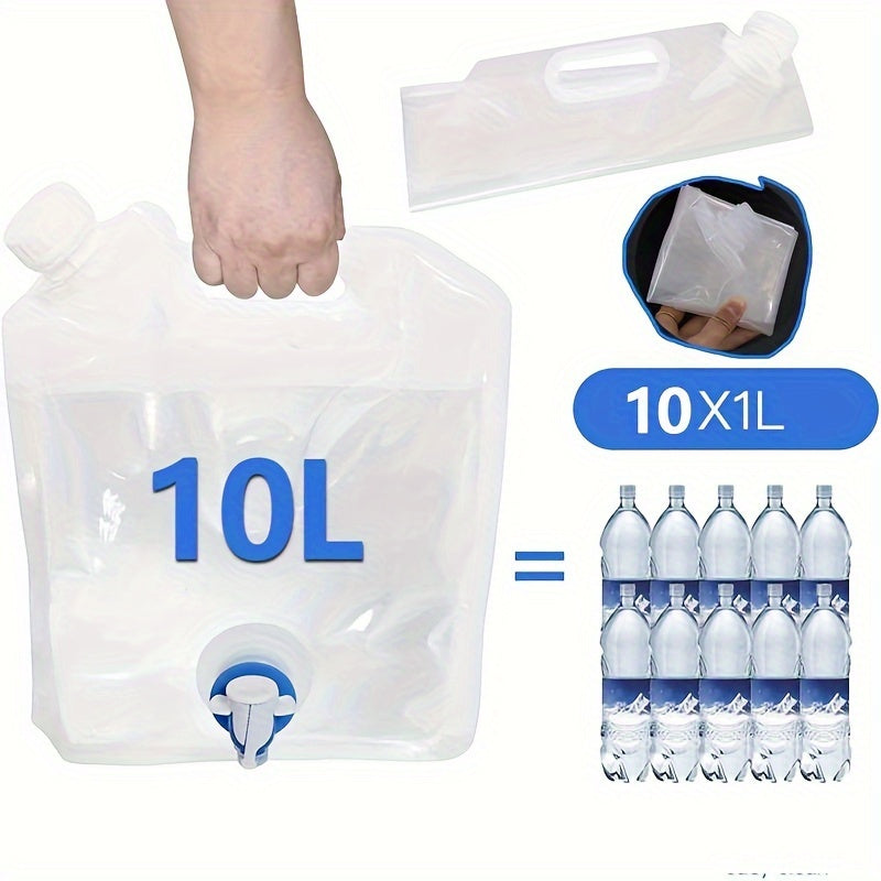 3pcs 10L Portable Folding Water Bag- Large Capacity Water Container for Camping