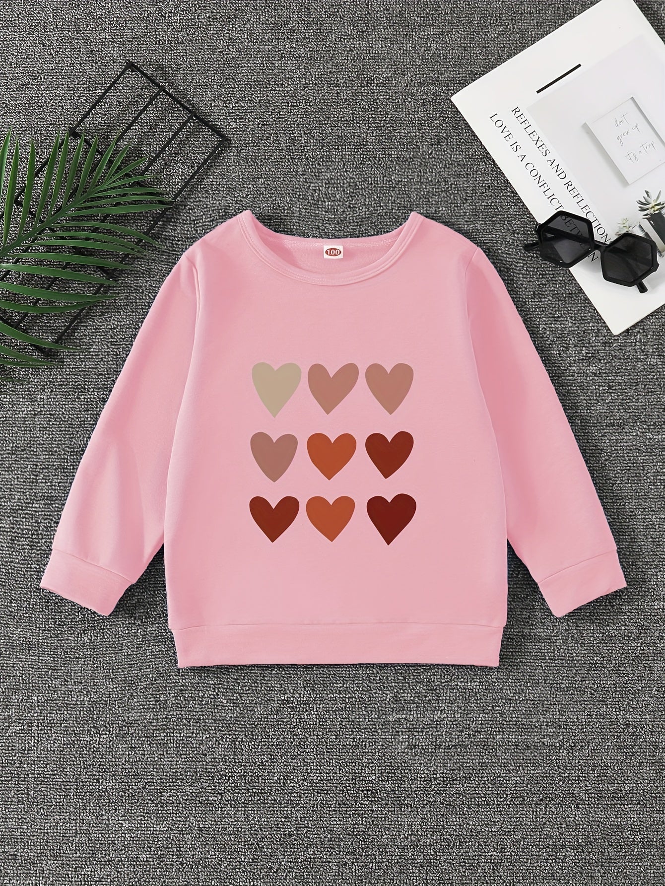 Girls' Hearts Graphic Sweatshirt Pullovers Long Sleeve Tops