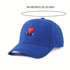 Bad Rabbit Embroidery Baseball Cap Solid Cartoon Heart Pattern Dad Hat