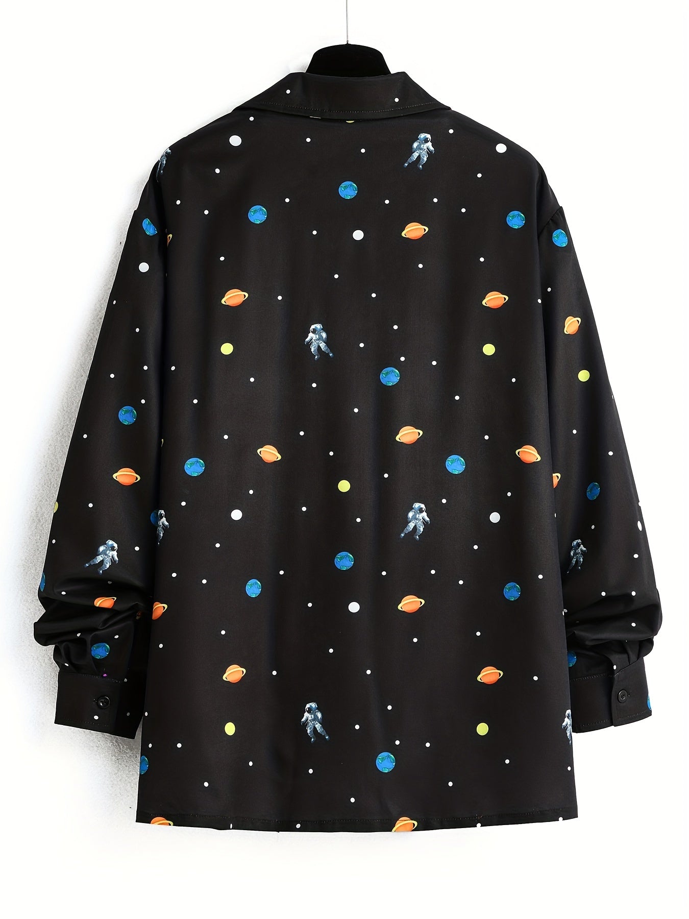 Astronaut Print Men's Long Sleeve Shirt