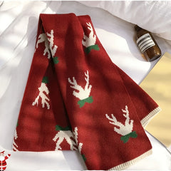 Deer Point Double Layer Thickened Scarf Christmas Gift