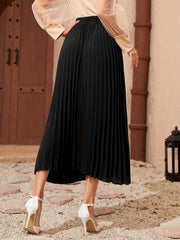 High Waist Bowknot Front Pleated Skirt for Women