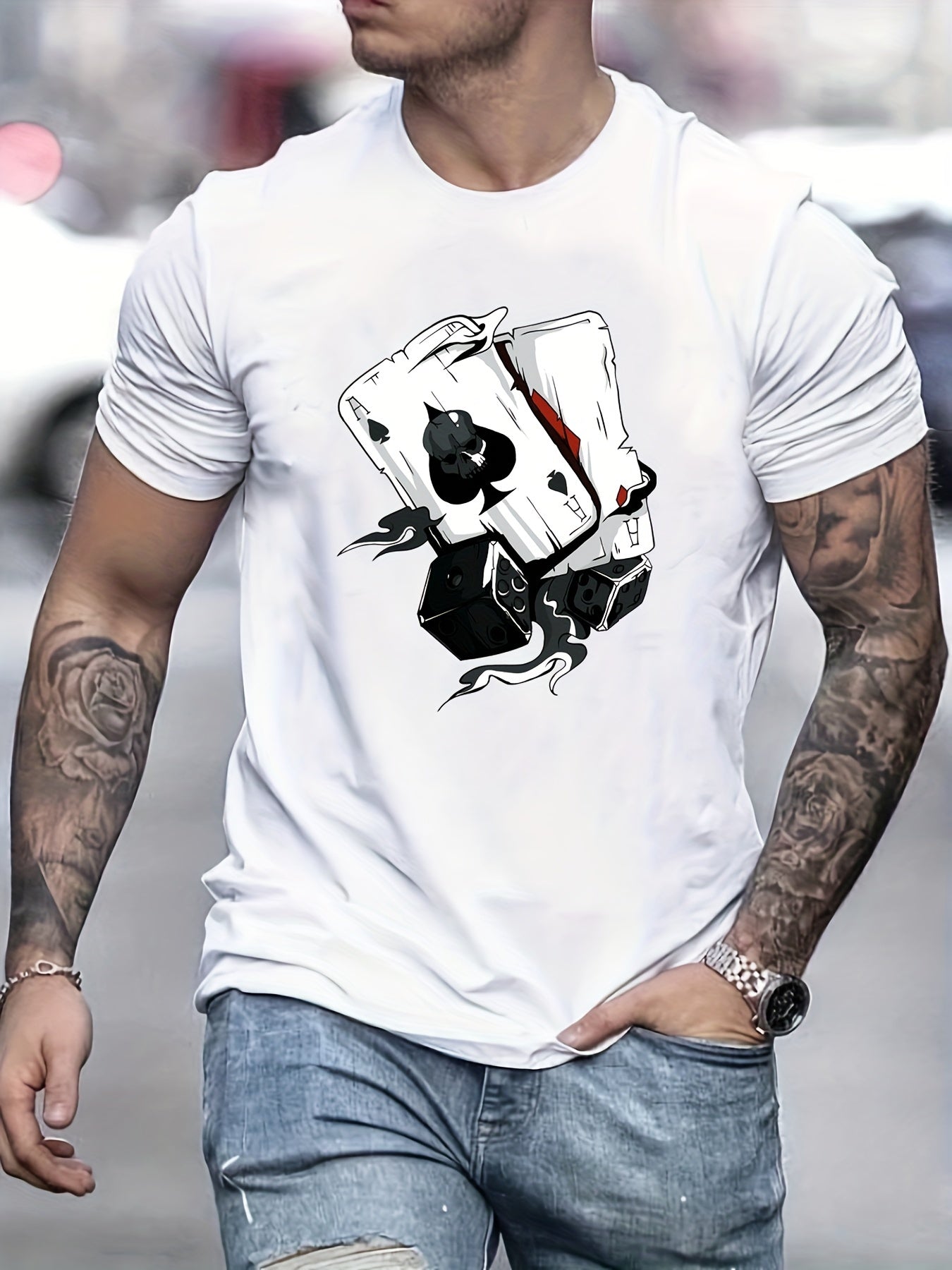 Poker Dice Men's Graphic T-shirt for Summer