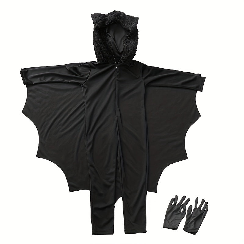 Kids Bat Cosplay Jumpsuit & Witch Cloak