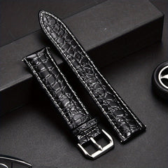 Crocodile Textured Leather Pin Buckle Strap 16-24mm