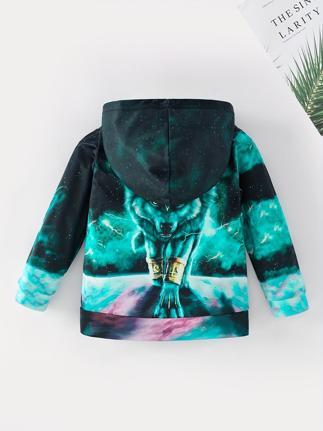 Boys Wolf Hooded Sweatshirt for Spring Autumn Winter