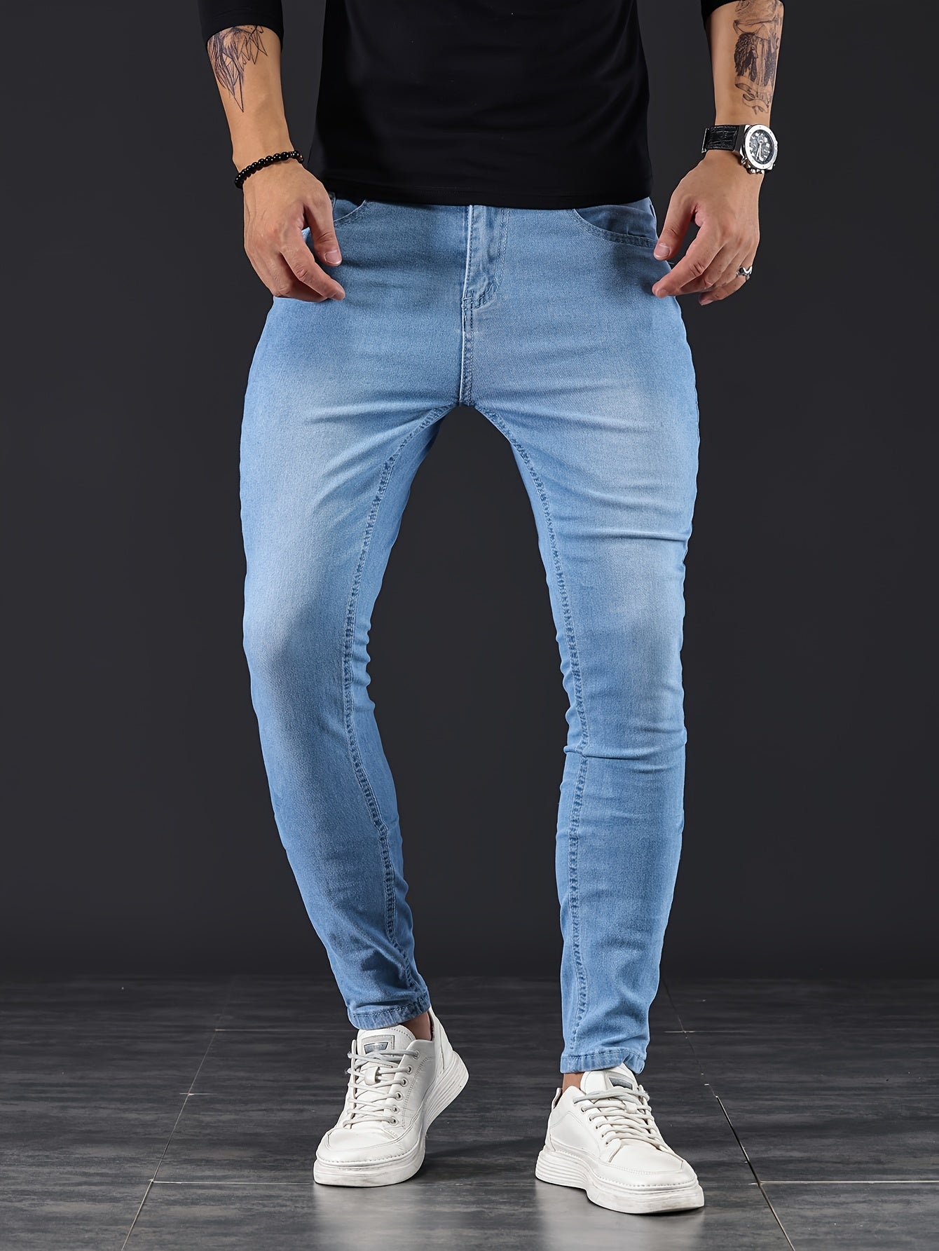 Men's Slim Fit Distressed Stretch Denim Pants