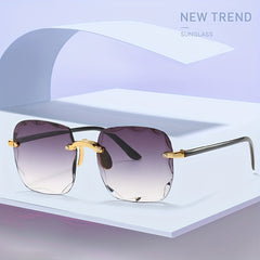 Square Rimless Sunglasses Gradient Glasses UV400