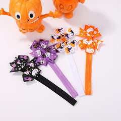 4pcs Halloween Funny Bow Hairband Ghost Skull Print Bow Headbands