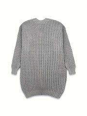 Casual Cardigan Women's Plus Solid Long Sleeve Open Front Cardigan