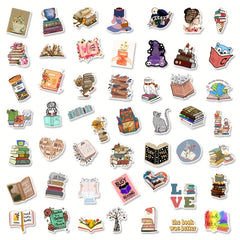100pcs Book Reading Doodle Stickers for Computer Mobile Phone Tablet Bookmark
