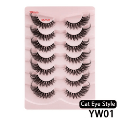 7 Pairs Cat Eye Dramatic False Eyelashes 8D Fluffy Extension Volume