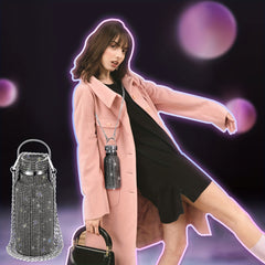 Rhinestone Stainless Steel Water Bottle with Chain