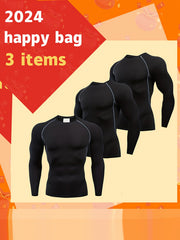 Men's Plush Insulation Undershirt for Winter Sports Training
