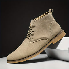 Men's Round Toe Chukka Boots High Top Ankle Dress Boots