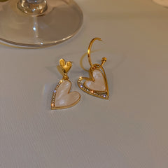 2pcs Girls Heart Asymmetrical Earrings Kids Accessories