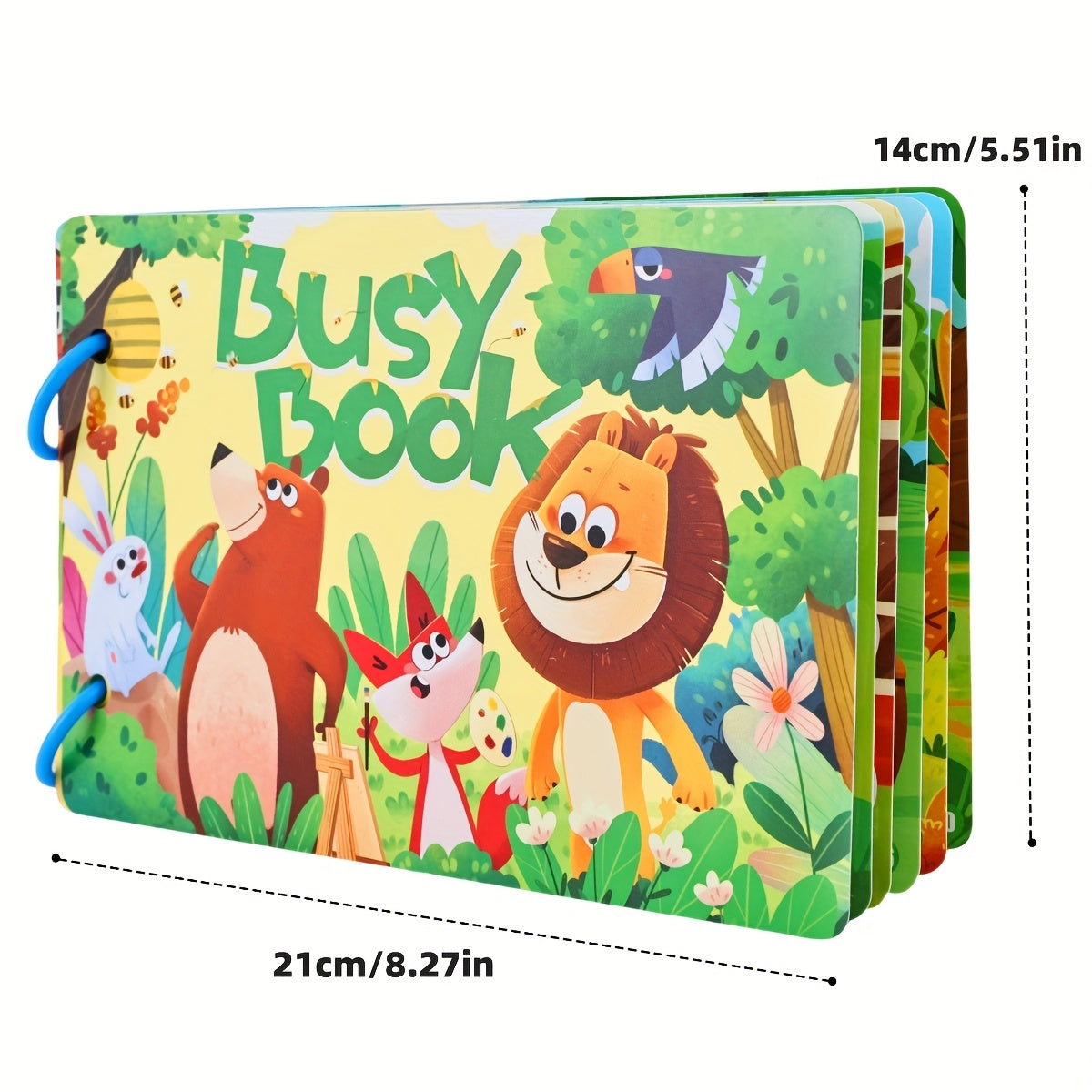 Reusable Cartoon Sticker Busy Book Animal Word Letter Recognition Toy