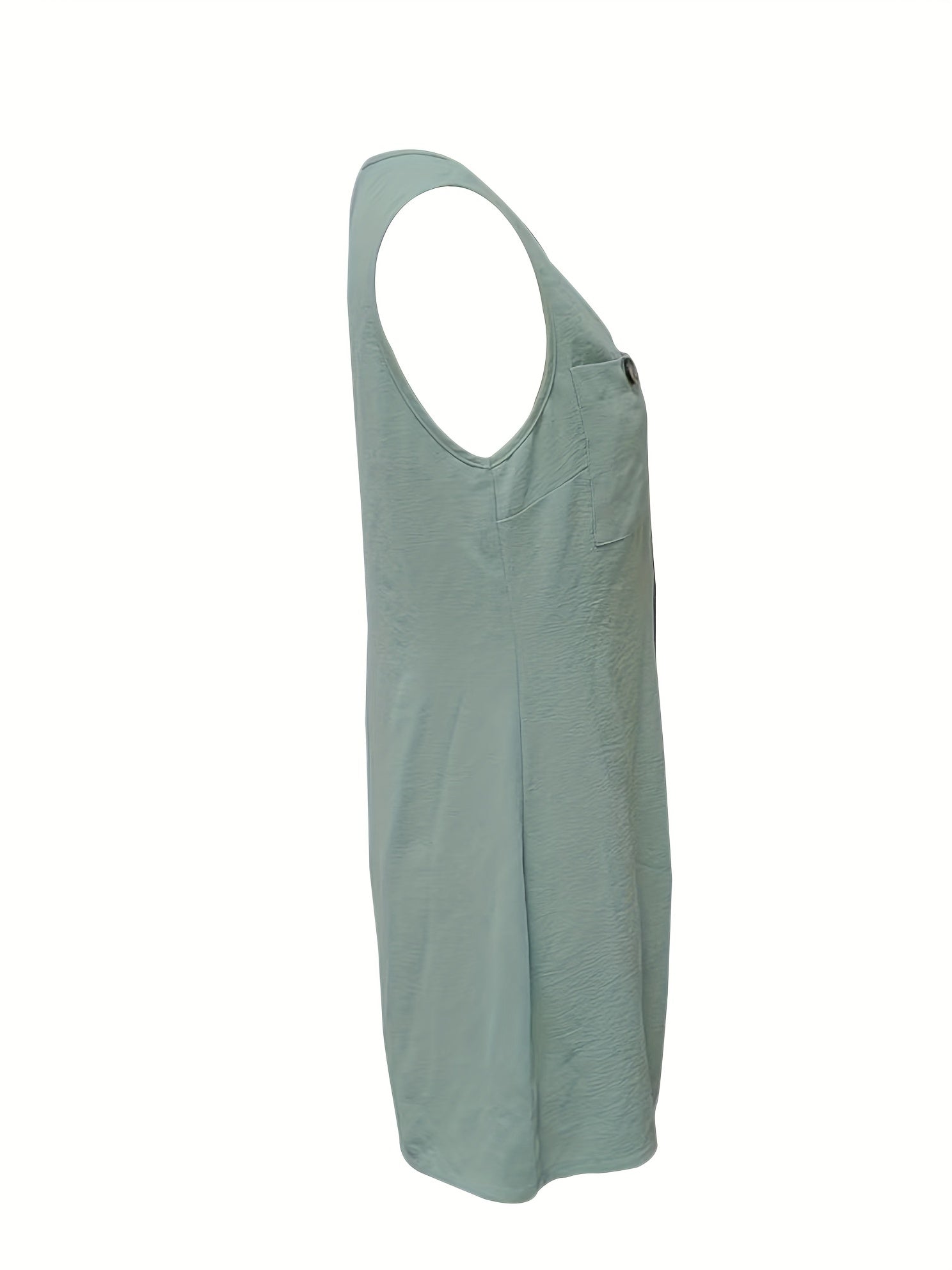 Minimalist Wide Leg Cami Romper Buttoned Sleeveless Overalls Jumpsuit