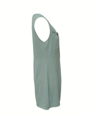 Minimalist Wide Leg Cami Romper Buttoned Sleeveless Overalls Jumpsuit