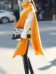 Women's Turtle Neck Irregular Cloak Sweater