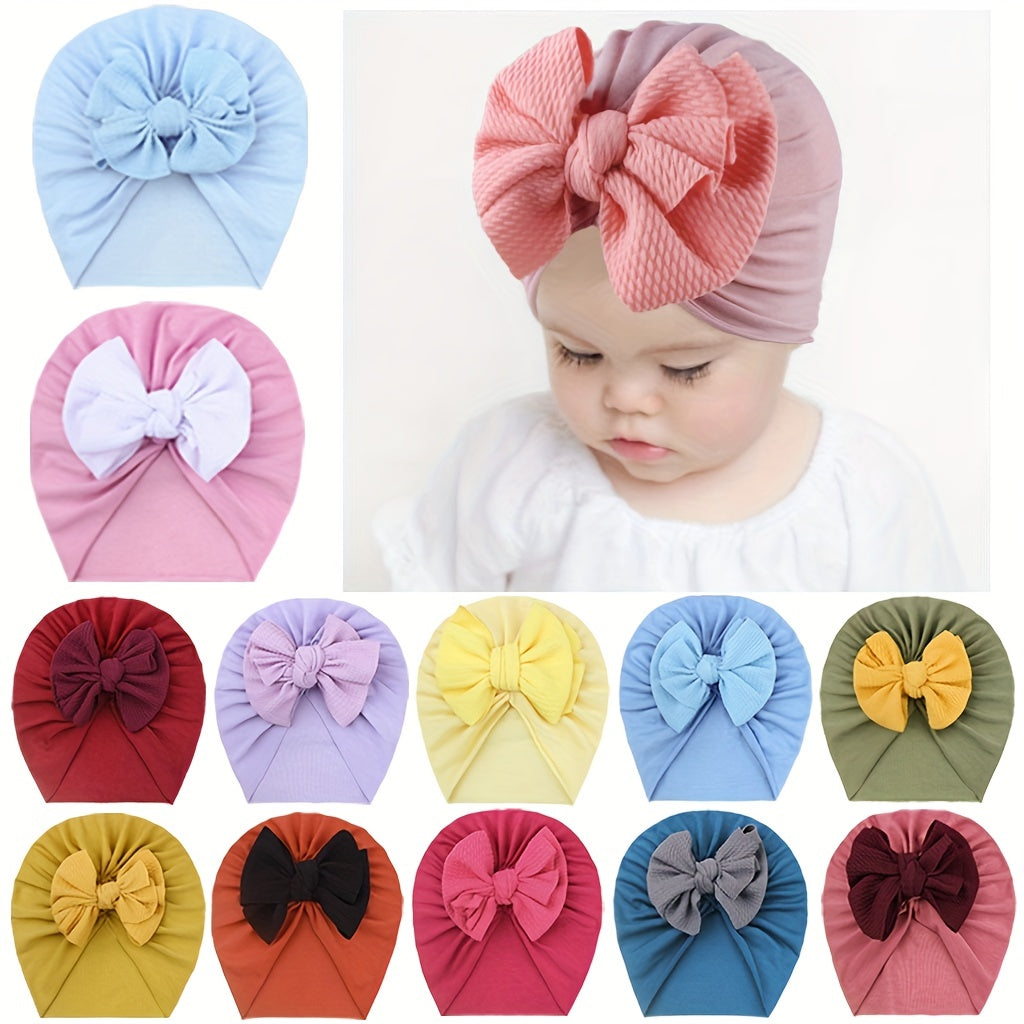 Soft Baby Turban Hats Lightweight BowKnot Caps For Newborn Beanie Nursery