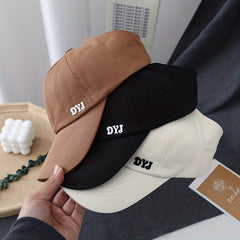 DYJ Embroidery Baseball Cap Solid Couple Sun Hat Unisex Sunscreen Dad Hats