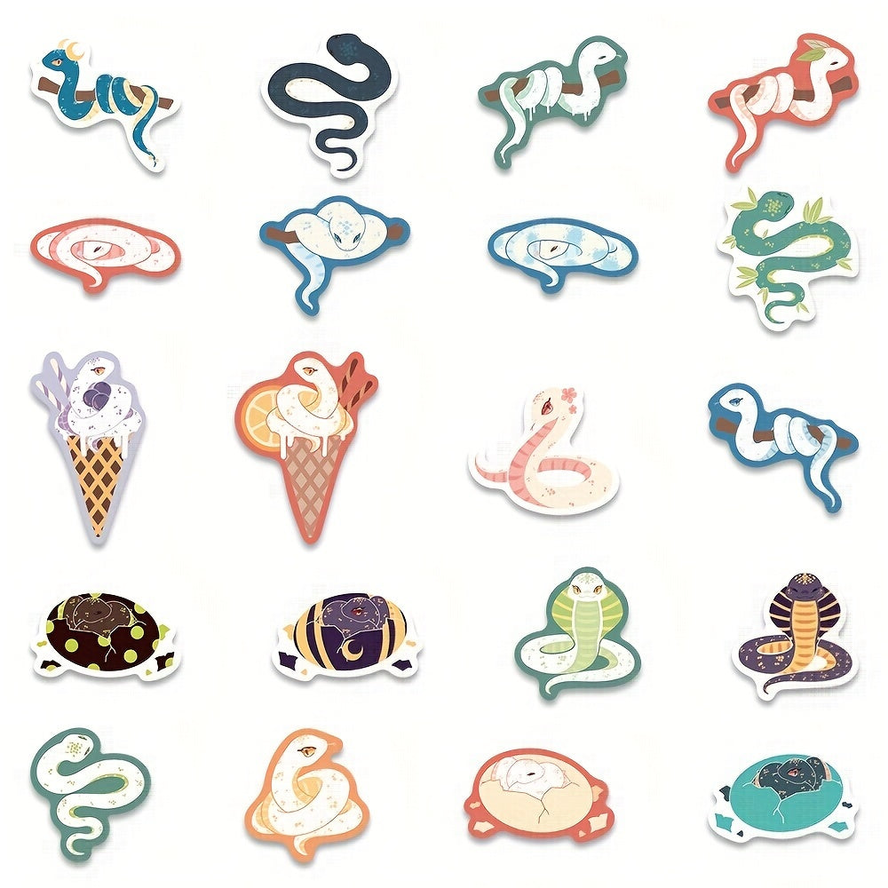 40pcs Cartoon Block Snake Series Graffiti Stickers for Laptop Helmet Desktop Wat