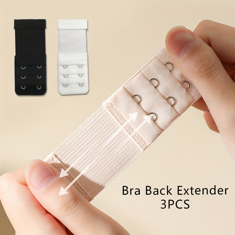 3pcs Bra Strap Extenders Adjustable Comfortable Band for Braless Look