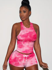 Tie Dye Honeycomb Tank Top & Shorts Set