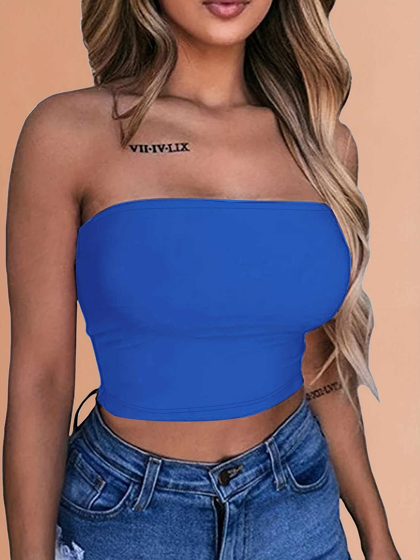 Off Shoulder Solid Tube Top Sexy Cropped Summer Sleeveless Top