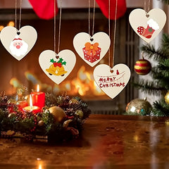 10pcs Love DIY Wooden Chips Blank Labels Heart Decor Rustic Wedding Decorations