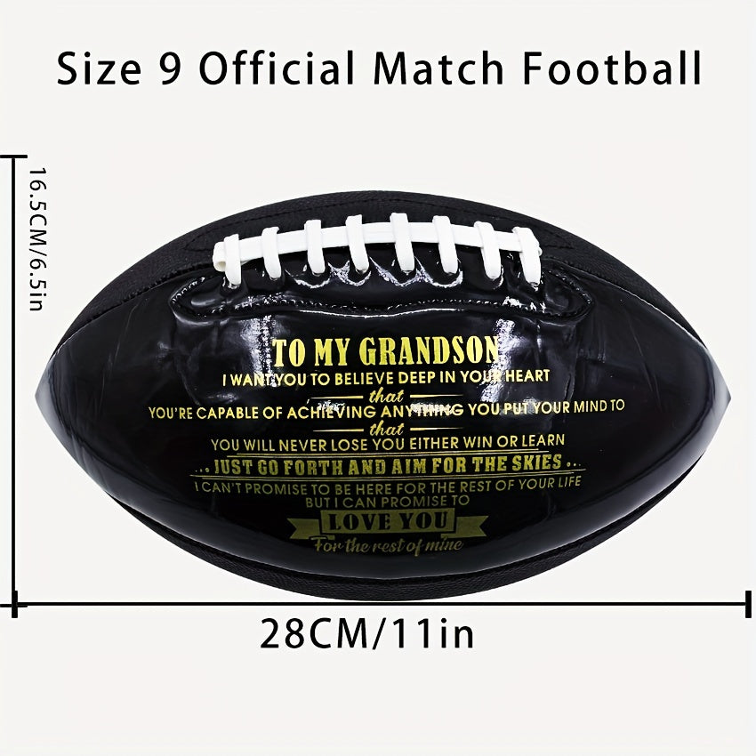 Size 9 American Football Gift for Grandson from Grandpa Grandma