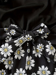 Toddler Girls Ruffle Trim Daisy Graphic Romper Jumpsuit