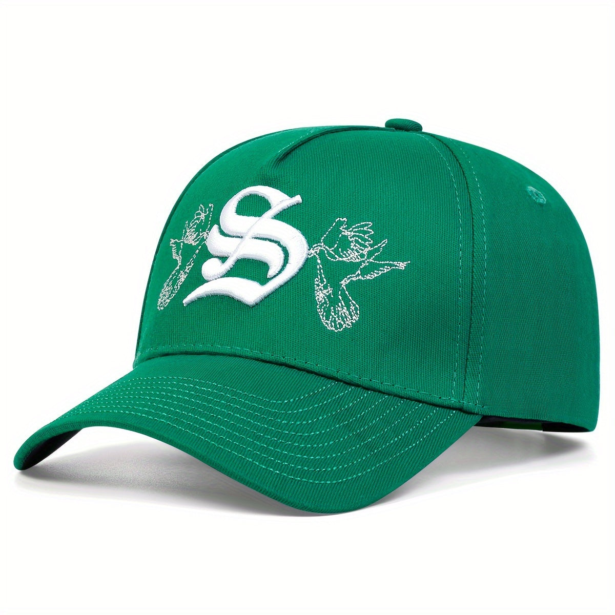 Men's Gothic Letter S Embroidered Baseball Cap Adjustable Casual Hat